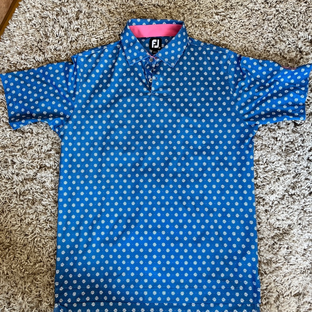 FootJoy Blue and White Patterned Polo
